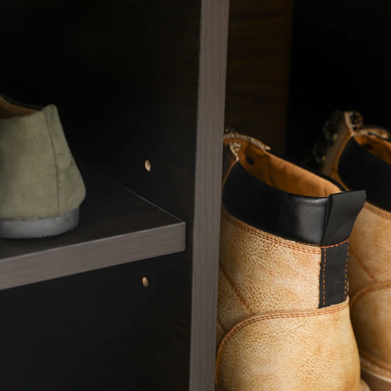 HOMCOM Shoe Bench Entryway Storage Rack with Padded Cushion, Hidden Storage for Hallway, Living Room, Black