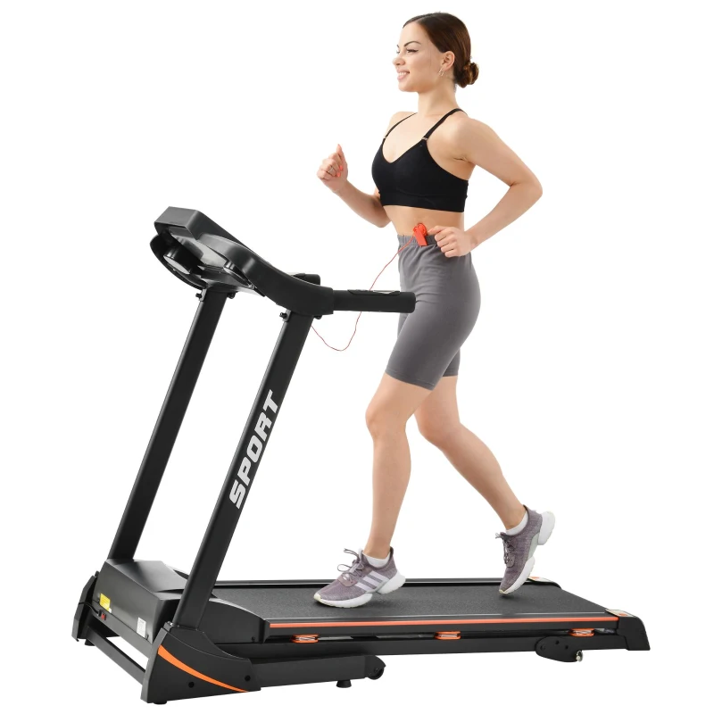 Folding Electric Treadmill with 3.5HP Motor, Incline and LCD Display, Running Machine Ideal for Home Use, 56.5'' L x 21.5'' W x 48'' H, Black