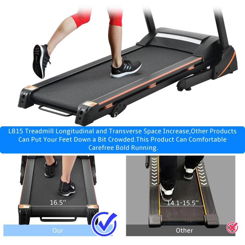 Folding Electric Treadmill with 3.5HP Motor, Incline and LCD Display, Running Machine Ideal for Home Use, 56.5'' L x 21.5'' W x 48'' H, Black
