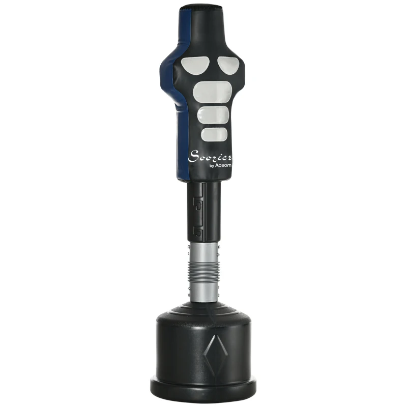 Soozier Free Standing Punching Bag, Height Adjustable Boxing Bag with Fillable Base, Pu-Wrapped for Youths Adults Fitness Training, Home Gym Use, Multi-colour