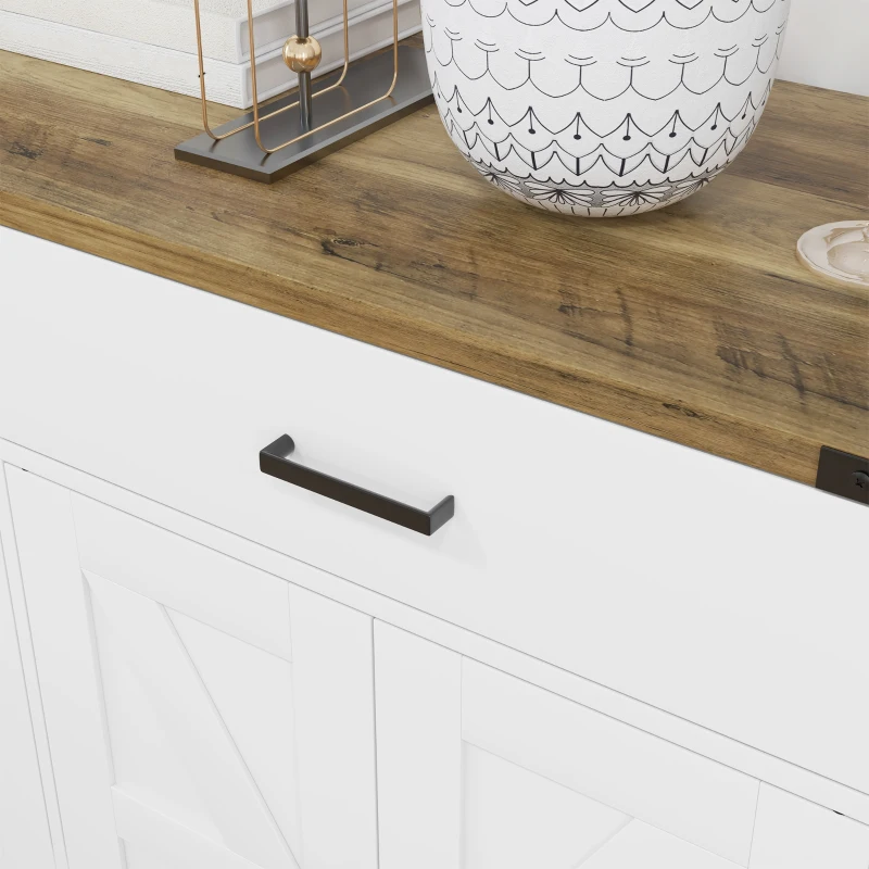 HOMCOM Sideboard Buffet Cabinet Small Wooden Storage  w/ Drawers and Shelves for Living Room Entryway Kitchen Brown