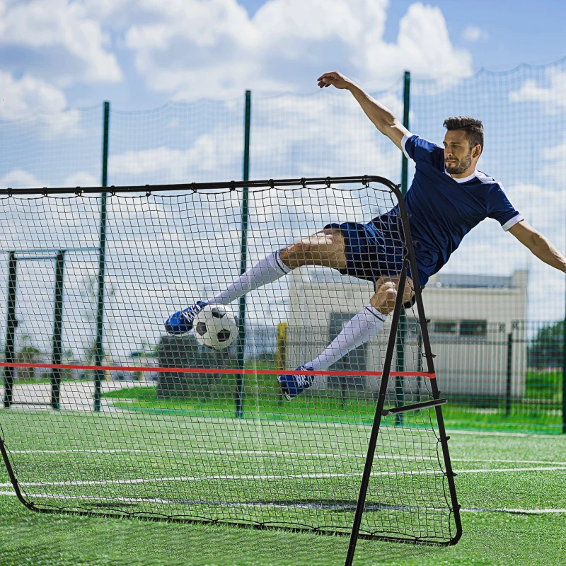 Soozier Soccer Rebounder Net, Adjustable and Foldable Multi-Sport Training Bounce Back Net, Target Goal for Soccer Practice and Training, 8.5' x 6.5'