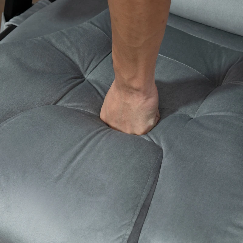 Vinsetto High Back Chair with 6 Point Reclining Backrest Padded Armrest Grey