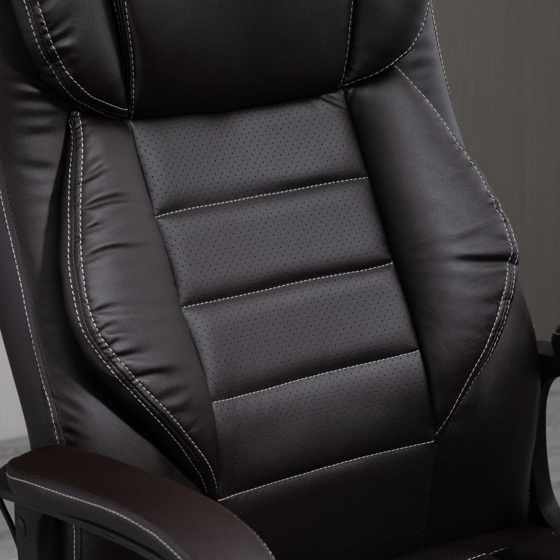 Vinsetto Massage Office Chair, High Back Executive Office Chair with 6-Point Vibration, Adjustable Height, Swivel Seat and Rocking Function, Brown