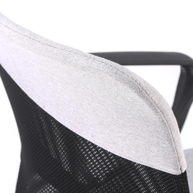 Vinsetto Mid Back Office Chair, Linen-feel Mesh Computer Desk Chair with Lumbar Back Support, Arm, Adjustable Height, Grey
