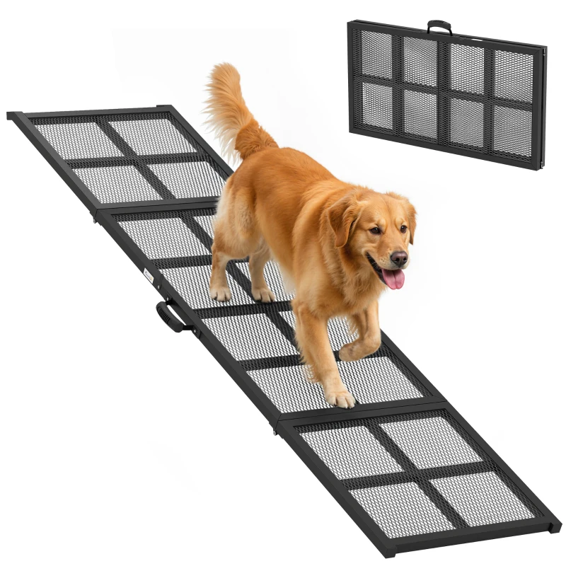 PawHut 75" Folding & Portable Dog Car Ramp for Large Dogs, Extra Long & Wide, for Car, SUV, Truck, RV, High Bed