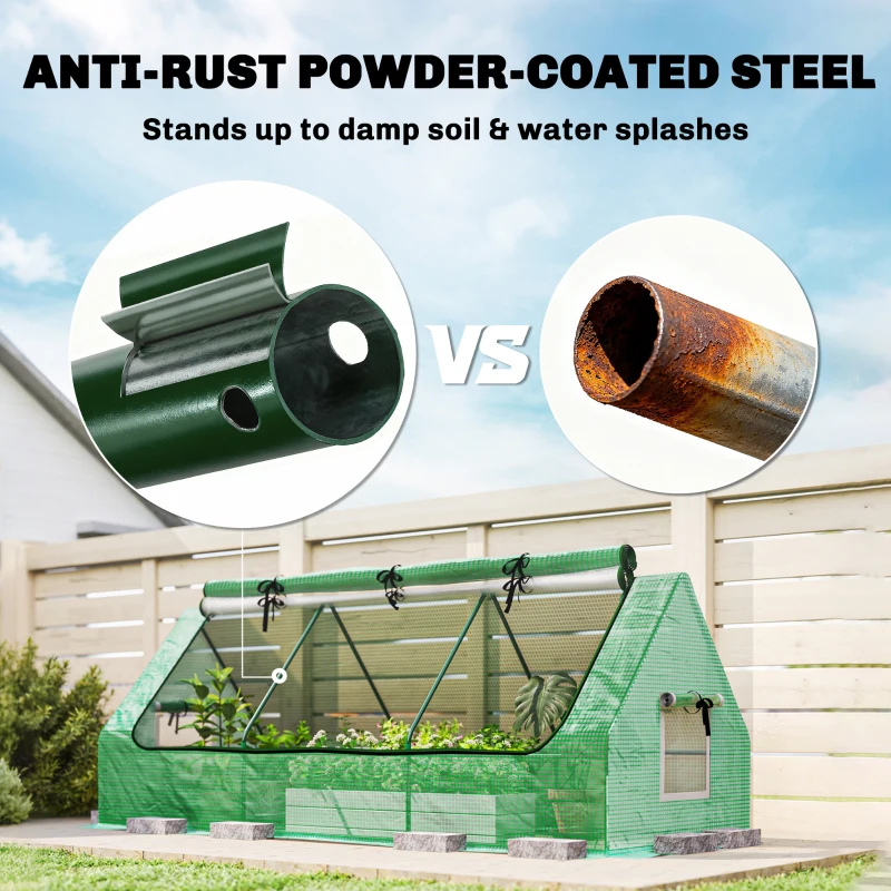Outsunny Portable Mini Greenhouse with Mesh Windows for Indoor and Outdoor, 94.5" x 35.4" x 35.4", Green