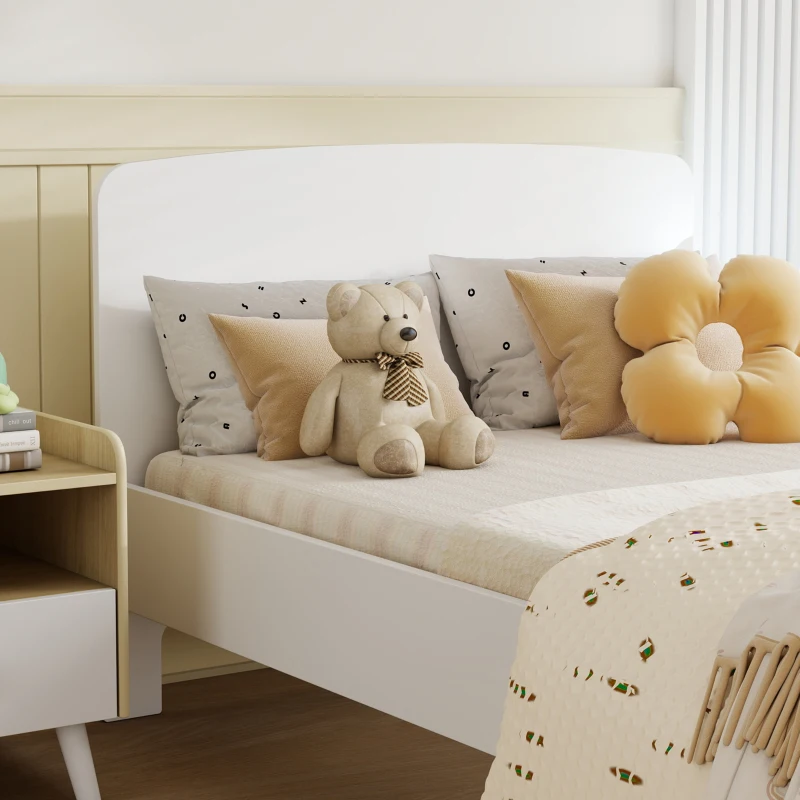 Qaba Bed Frame for Girls and Boys, Bedroom Furniture, White