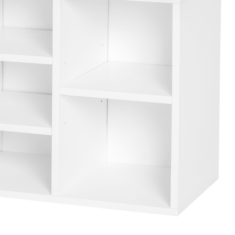 HOMCOM Shoe Bench with Storage, Upholstered Entryway Bench with Adjustable Shelves, Cushion for Living Room, Hallway, White