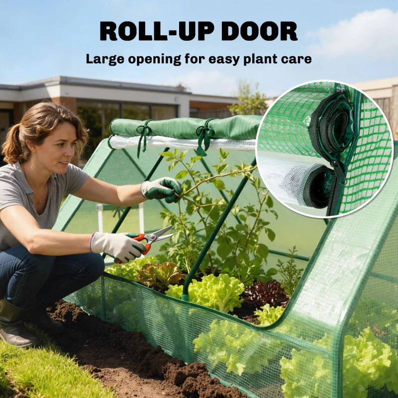 Outsunny Portable Mini Greenhouse with Mesh Windows for Indoor and Outdoor, 94.5" x 35.4" x 35.4", Green