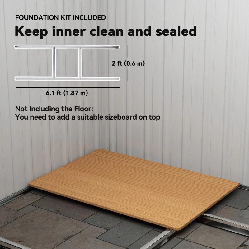 Outsunny 7'x 4' Metal Patio Storage Shed Garden Lockable Shed Tool Utility Storage Unit, Light Green