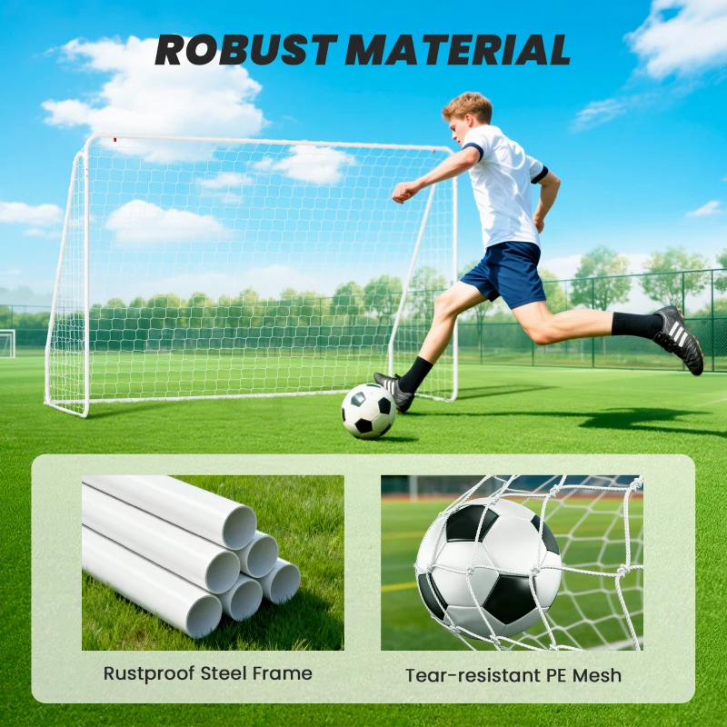Soozier Soccer Goal, Soccer Net for Backyard, 10 x 4 ft, White