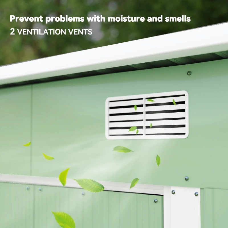 Outsunny 7'x 4' Metal Patio Storage Shed Garden Lockable Shed Tool Utility Storage Unit, Light Green