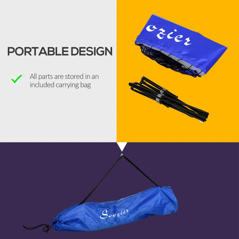 Soozier 10ft Badminton Net, Height Adjustable Outdoor Sports Net with Carry Bag, for Tennis, Pickleball and Volleyball, Blue