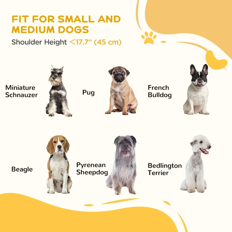 PawHut Free Standing Pet Gate, Foldable Dog Gates with 2 Support Feet, 4 Panels for Doorway Stairs, White