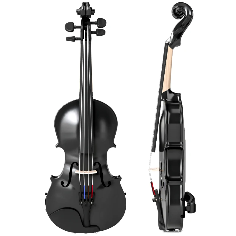 HOMCOM 4/4 Full Size Violin, Wood Acoustic Violin Set for Beginners, Adults, with Case, Rosin, Shoulder Rest, Black