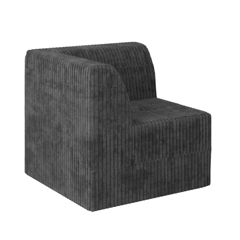 Compressed Corner Sectional Sofa with Plush Foam-Filled Seats, Sleeper Sofa Ideal for Living Room, Bedroom, 32" L x 32" W x 30" H, Grey