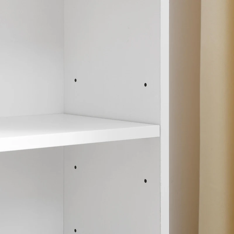 8-Tier Slim Media Tower Rack with Adjustable Shelves, Anti-Tip Hardware, Tall Narrow Bookcase for Compact Room, 11.5" L x 9.5" W x 71" H, White