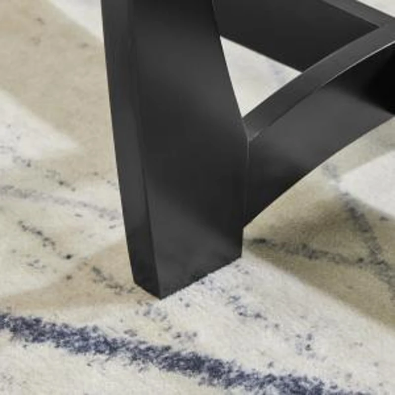 48" Oval Tempered Glass Coffee Table with Tempered Glass Top, Easy-Clean Surface, Center Table for Living Room, 48" L x 30" W x 18" H, Black