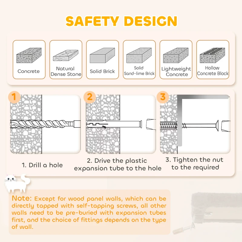 PawHut 8.5ft Cat Climbing Tree 5-Tier Kitty Activity Center with Scratching Post  Dark Grey