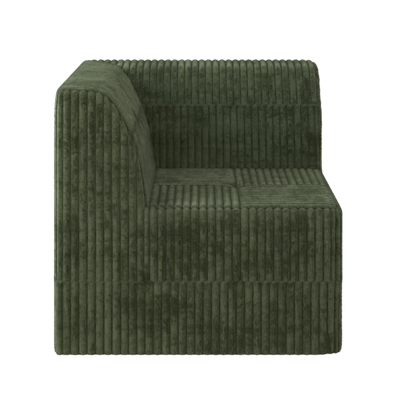 Compressed Corner Sectional Sofa with Plush Foam-Filled Seats, Sleeper Sofa Ideal for Living Room or Bedroom, 32" L x 32" W x 30" H, Green