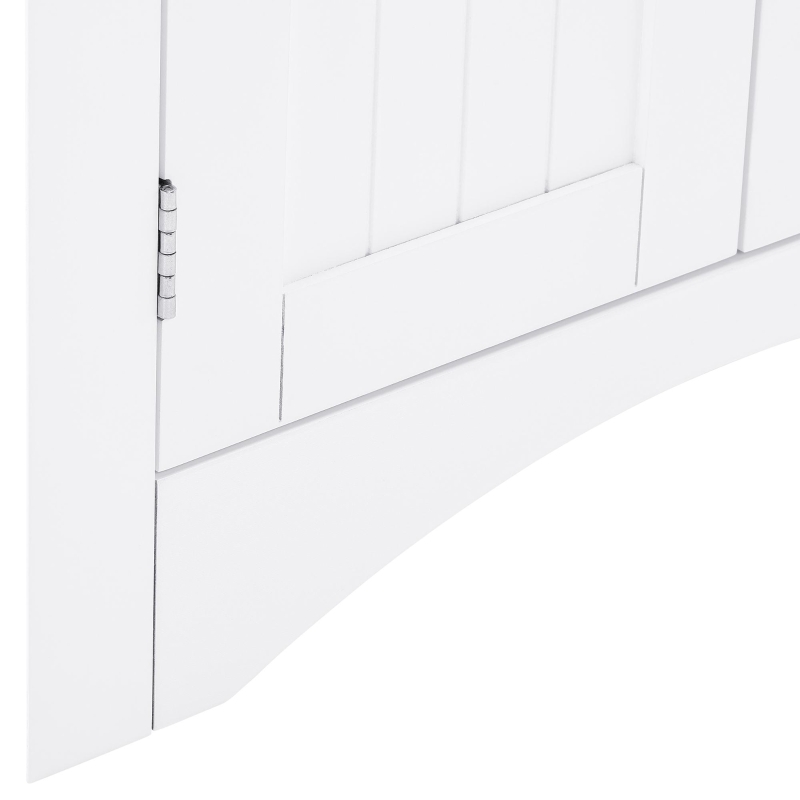 Bathroom Corner Storage Cabinet with Doors and Adjustable Shelves, Free-Standing Sideboard for Compact Room, 24" L x 12" W x 32.5" H, White