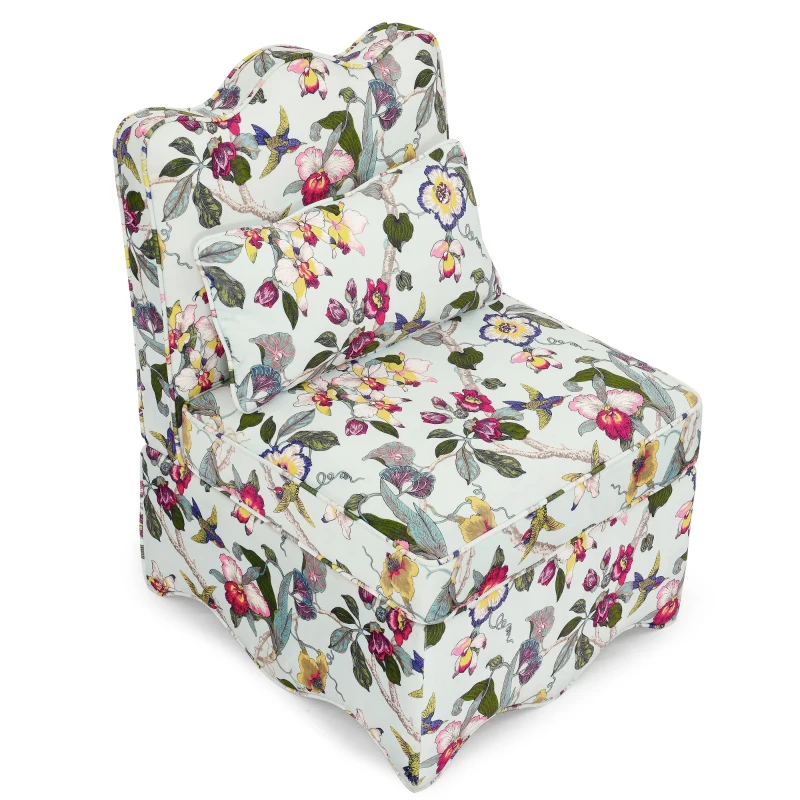 Flannel Upholstered Armless Dining Chair with Soft Foam Seat & Backrest, Seat with Matching Lumbar Pillow, 23.5" L x 26" W x 33.5" H, Red