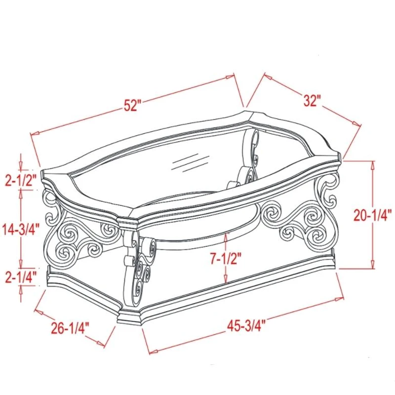 Cocktail Table with Tempered Beveled Glass Top, Marble Paper, Powder-Coated Metal Legs, Desk for Living Room, 52" L x 32" W x 20.5" H, Brown