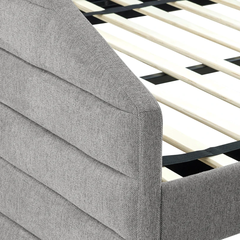 Queen Size Upholstered Daybed with Pull-Out Trundle and Storage Drawers, Assembly Required with All Tools, 88" L x 64.5" W x 34" H, Grey