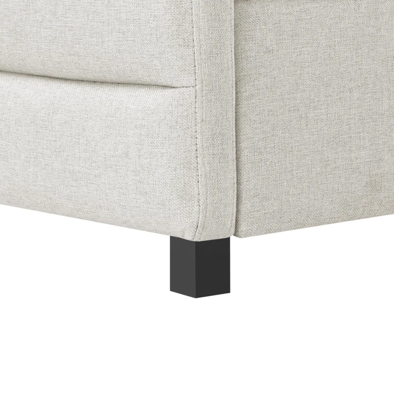 Queen Size Upholstered Daybed with Trundle and Pull-Out Drawers, Sofa Bed with Solid MDF and Plywood Frame, 88" L x 64.5" W x 34" H, Beige