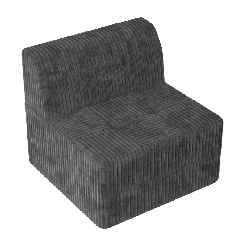 Single-Seat Compressed Sectional Sofa with Reversible Modular Design, Foam Construction for Plush Lounging, 33" L x 32" W x 30" H, Grey