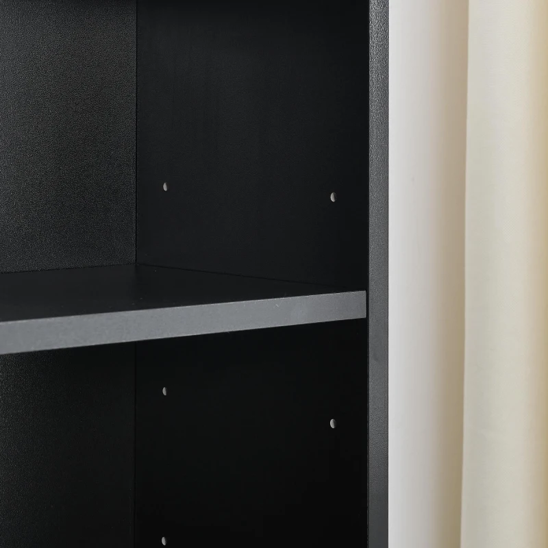 8-Tier Slim Media Tower Rack with Adjustable Shelves, Anti-Tip Hardware, Tall Narrow Bookcase for Compact Room, 11.5" L x 9.5" W x 71" H, Black