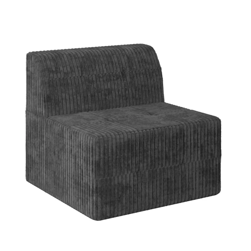 Single-Seat Compressed Sectional Sofa with Reversible Modular Design, Foam Construction for Plush Lounging, 33" L x 32" W x 30" H, Grey