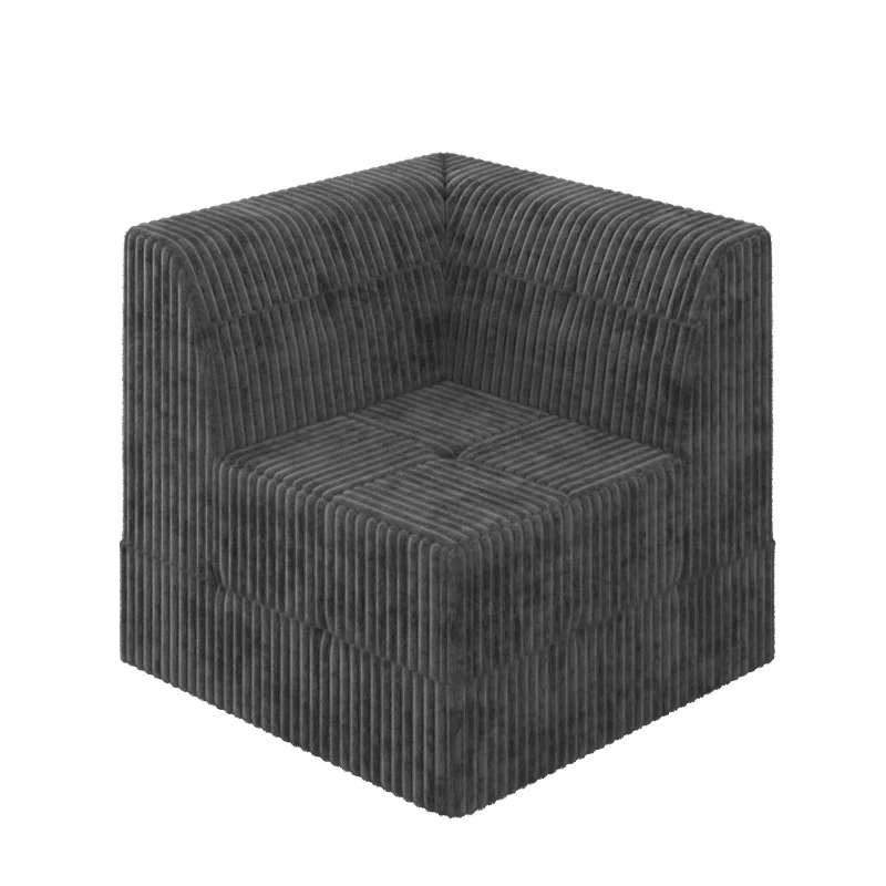 Compressed Corner Sectional Sofa with Plush Foam-Filled Seats, Sleeper Sofa Ideal for Living Room, Bedroom, 32" L x 32" W x 30" H, Grey