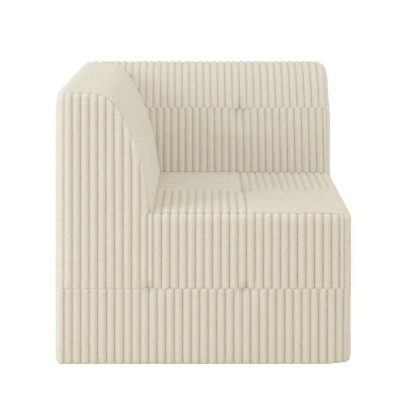 Compressed Corner Sectional Sofa with Foam-Filled Seats, Sleeper Sofa Ideal for Living Room, Bedroom, 32" L x 32" W x 30" H, White