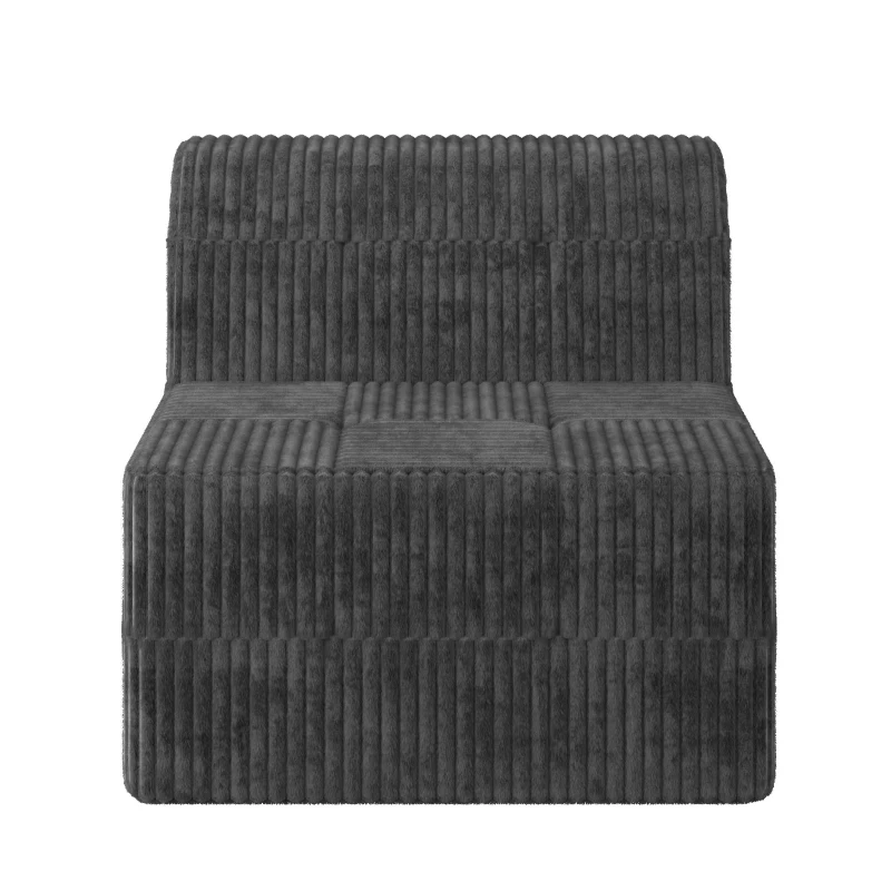 Single-Seat Compressed Sectional Sofa with Reversible Modular Design, Foam Construction for Plush Lounging, 33" L x 32" W x 30" H, Grey