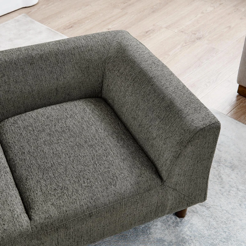 Modern Pet Sofa with Backrest and Armrests, Plush Foam Cushion, Low-Profile Dog Couch for Living Room, 40" L x 22.5" W x 14.5" H, Dark Gray