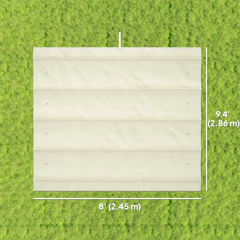 Outsunny 8' x 9.4' Retractable Pergola Canopy Replacement, Fit 7' x 10' Frame, UV30+ Pergola Cover Top Only, Cream