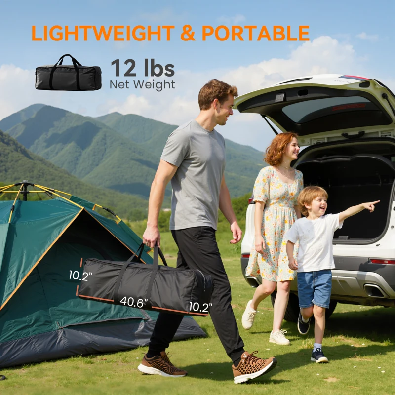 Outsunny Camping Chair for Adults, Portable Folding Camping Chair with Side Pockets, Cup Holders, Carry Bag, Blue and Gray