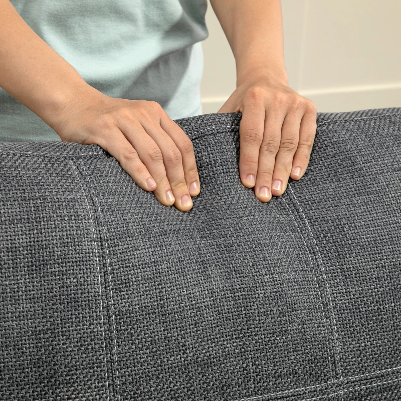 HOMCOM Modern Upholstered Couch, 3 Seater Sofa with Thick Spring Cushions and Deep Seat for Living Room, Dark Grey