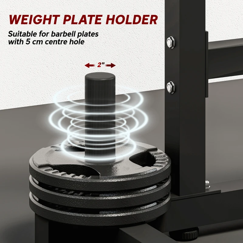 Soozier Adjustable Squat Rack, 660lbs Multi-Functional Bench Press Rack for Weight Lifting Home Gym Strength Training, Black