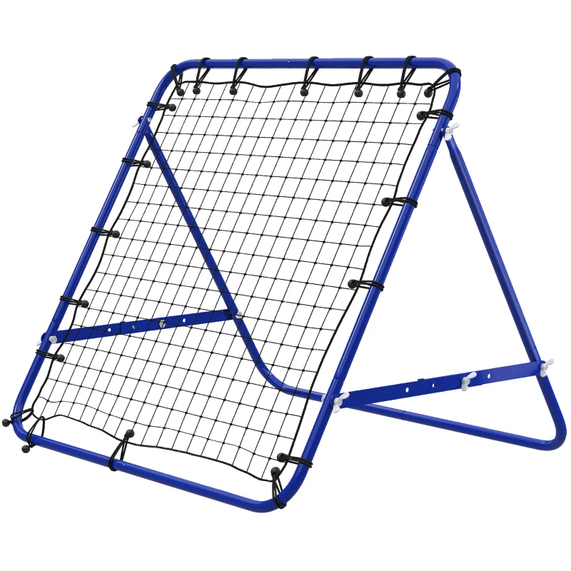 HOMCOM Volleyball Rebounder Net Football Training Aid Kickback Target Play Blue