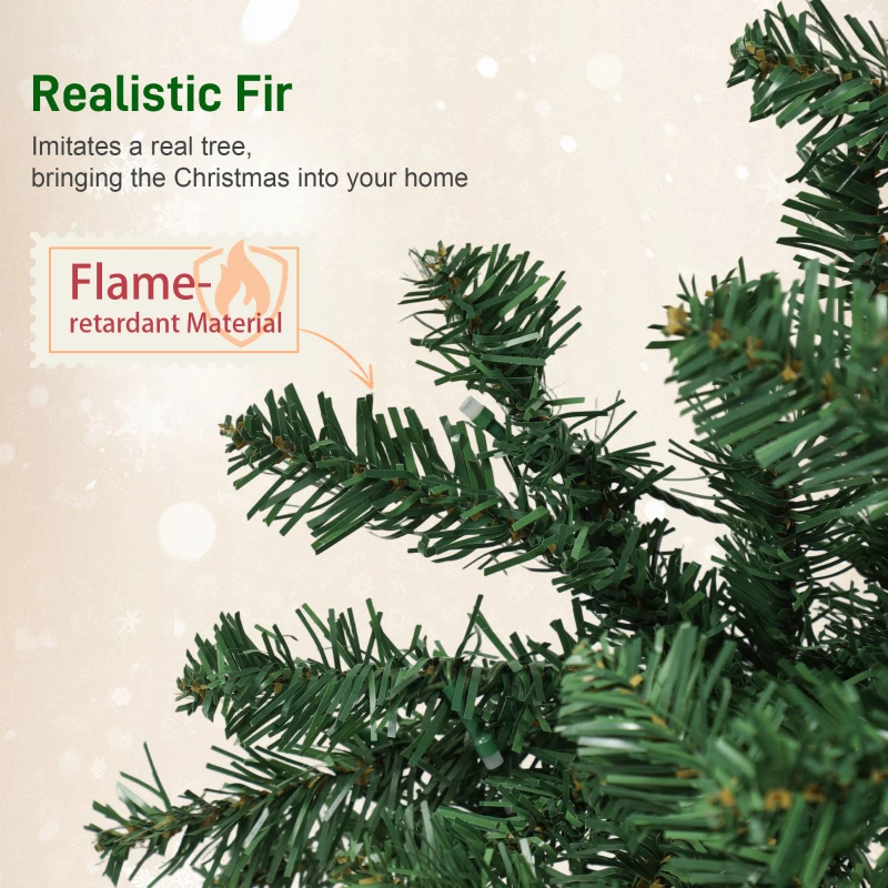 HOMCOM 6ft Prelit Christmas Tree with RGB Dynamic LEDs, Remote Control, Daily Timer, Hinged Xmas Tree, Easy Assembly