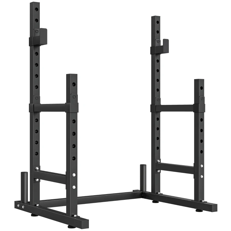 Soozier Adjustable Squat Rack, 660lbs Multi-Functional Bench Press Rack for Weight Lifting Home Gym Strength Training, Black