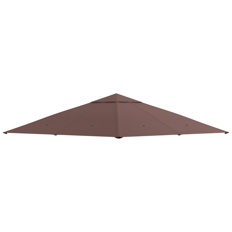 Outsunny 10' x 10' Square Gazebo Canopy Replacement UV Protected Top Cover Sun Shade Coffee