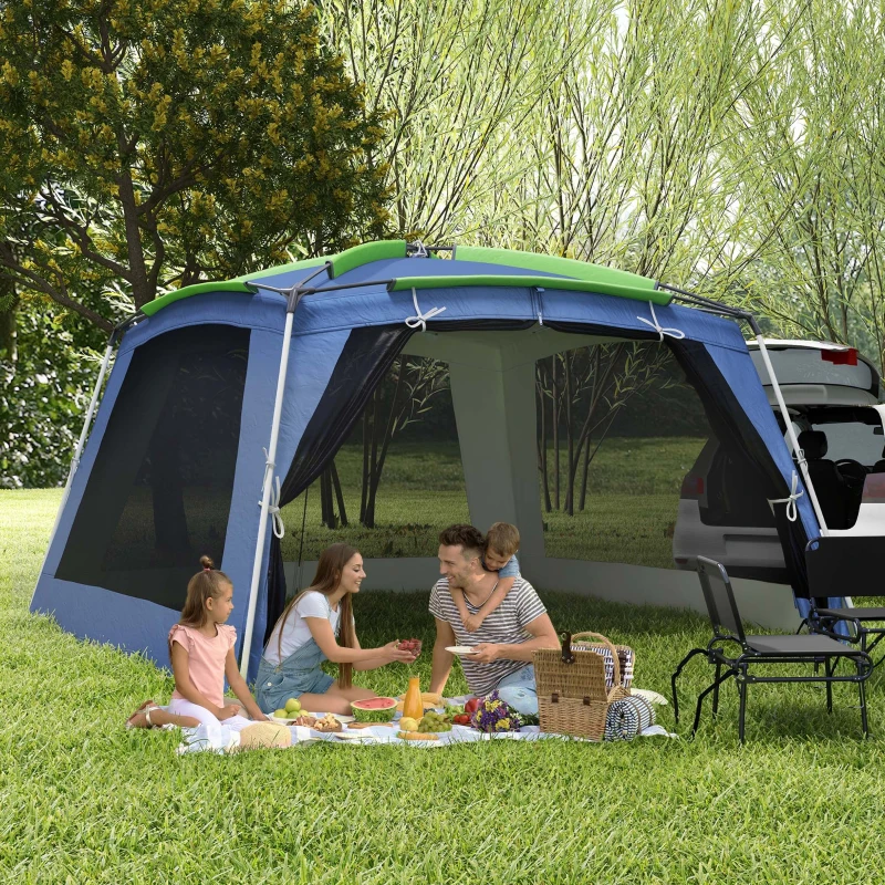 Outsunny 12’x12’x7’ 5-8 Persons Portable Outdoor Camping Tent Waterproof Shelter