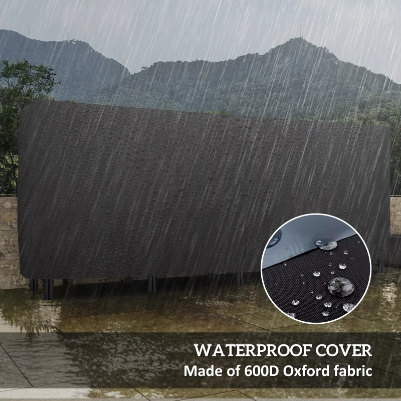 Outsunny 8ft Outdoor Firewood Rack with Cover, Adjustable Wood Storage Holder, Indoor Outdoor Log Rack, Black