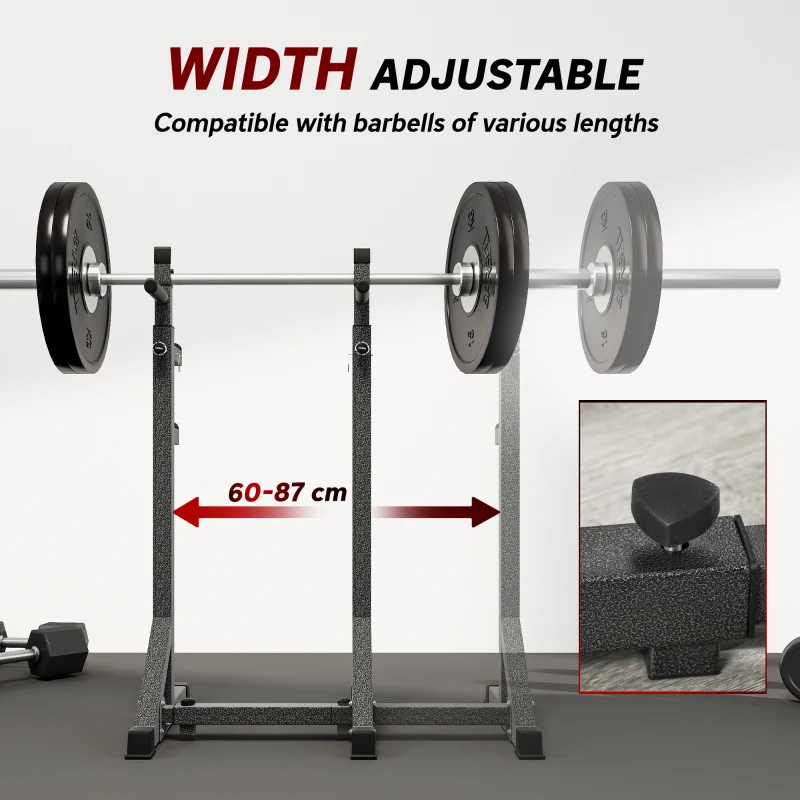 Soozier Adjustable Bench Press Rack, Multi-Function Squat Rack for Home Gym Strength Training, Black