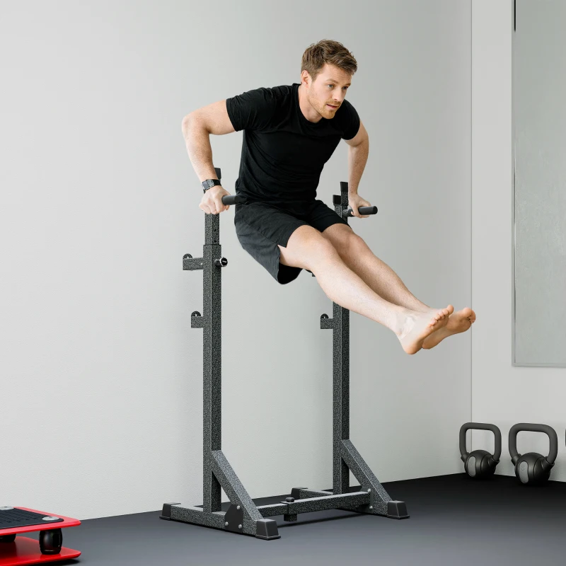 Soozier Adjustable Bench Press Rack, Multi-Function Squat Rack for Home Gym Strength Training, Black