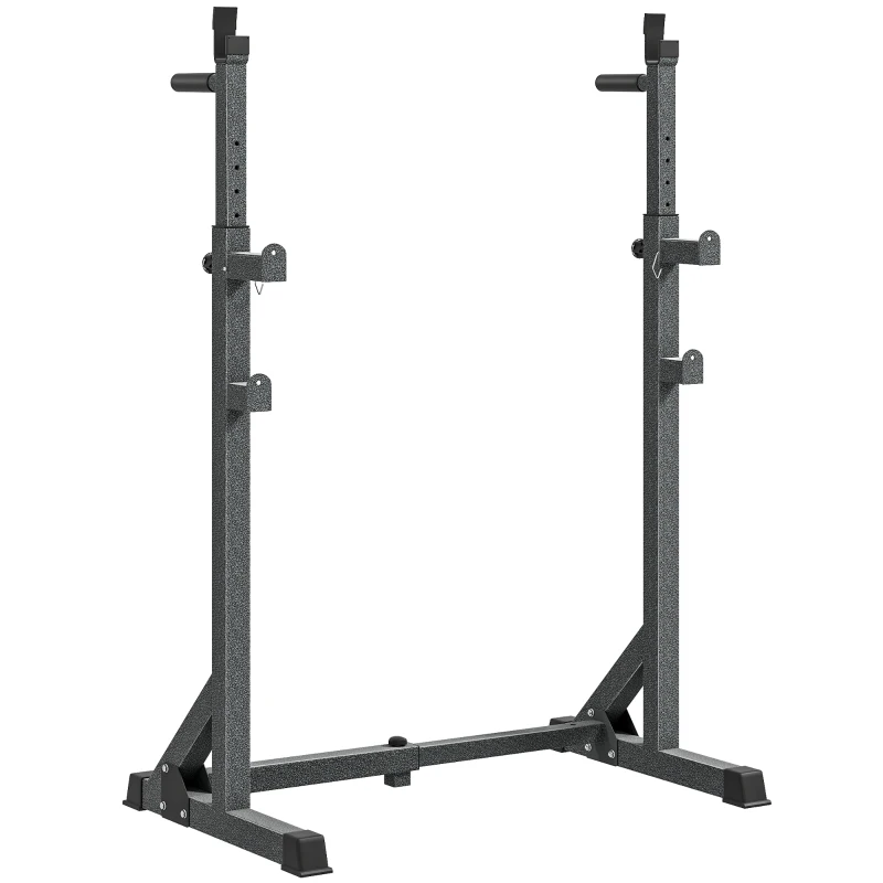 Soozier Adjustable Bench Press Rack, Multi-Function Squat Rack for Home Gym Strength Training, Black
